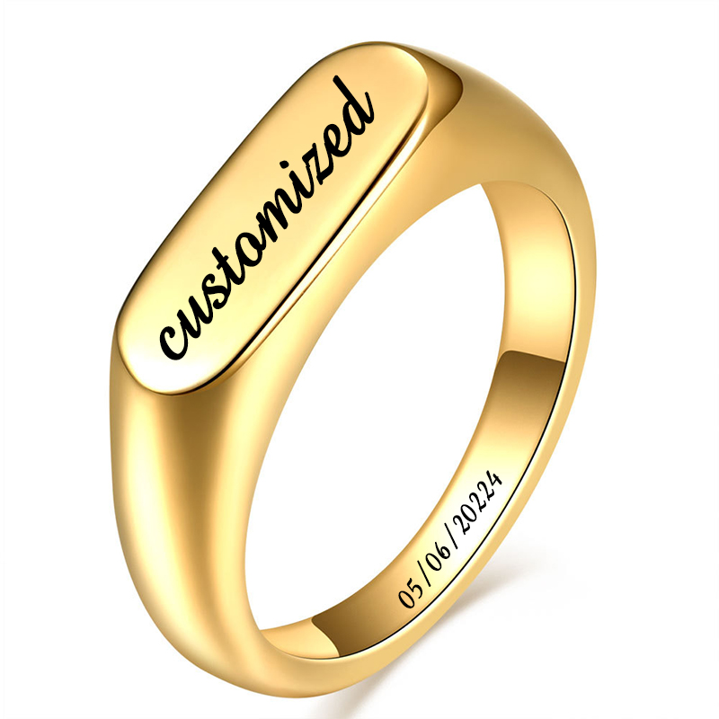 Signet Ring Men - Anillos de sello de acero inoxidable