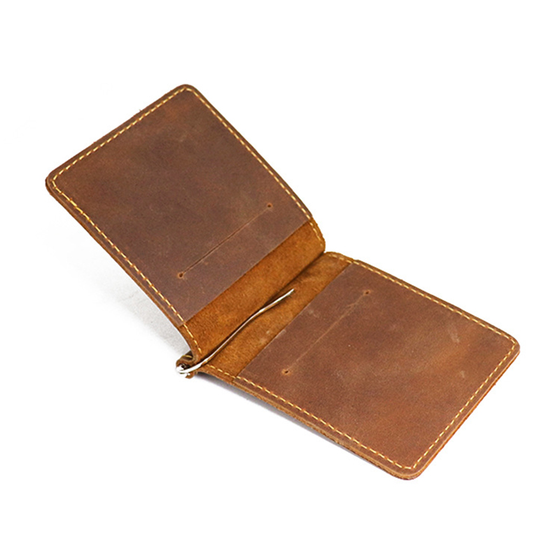 Money Clip Slim - Billetera de cuero genuino hecha a