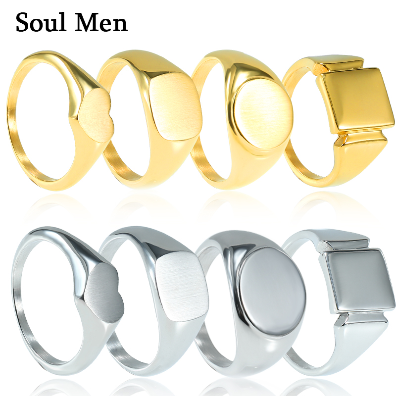Signet Ring Men - Soul Men Anillos de acero de