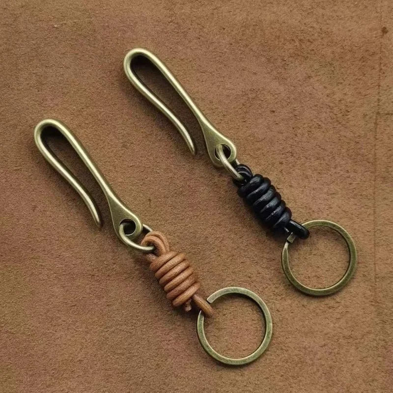Men'S Accessories On Sale - LLavero de cuero genuino tejido a