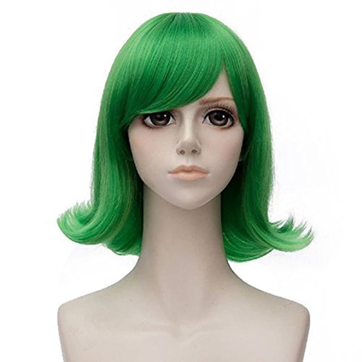 Men'S Vegan Accessories - Pelucas cortas onduladas verdes para cosplay,