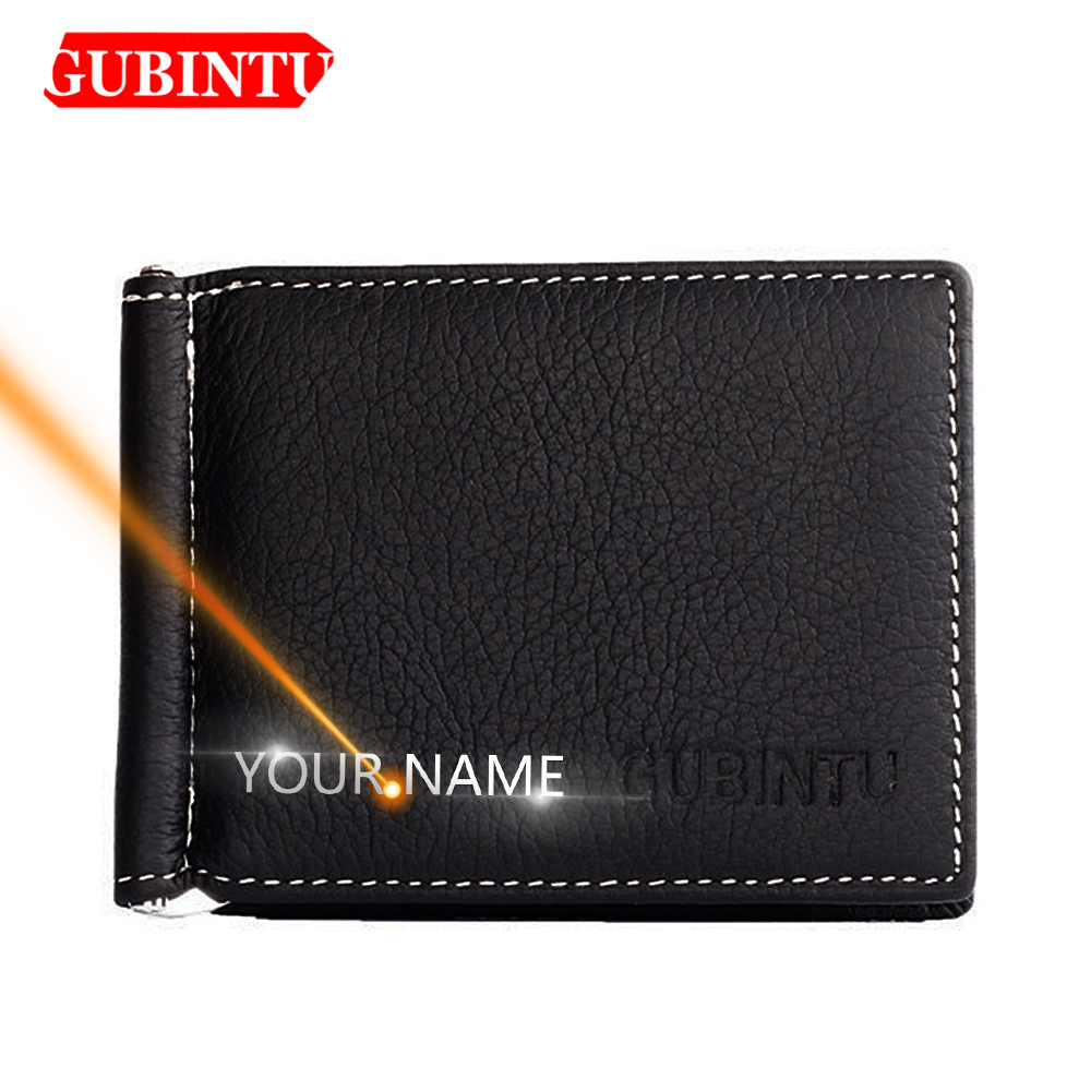 Money Clip Slim - Mini billeteras de cuero genuino con