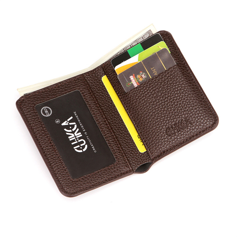 Money Clip Slim - Cartera corta de cuero PU para