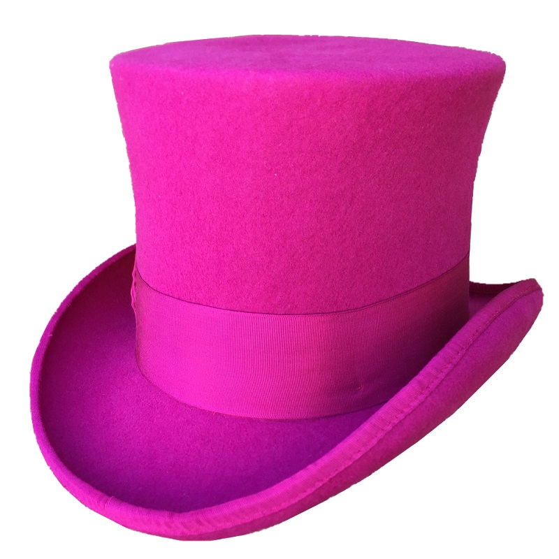 Men'S Victorian Accessories - Sombrero de copa rosa rosa para