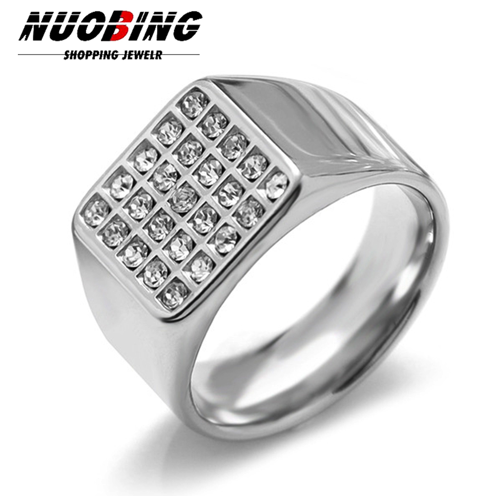 Signet Ring Men - Anillo de sello de circonia cúbica