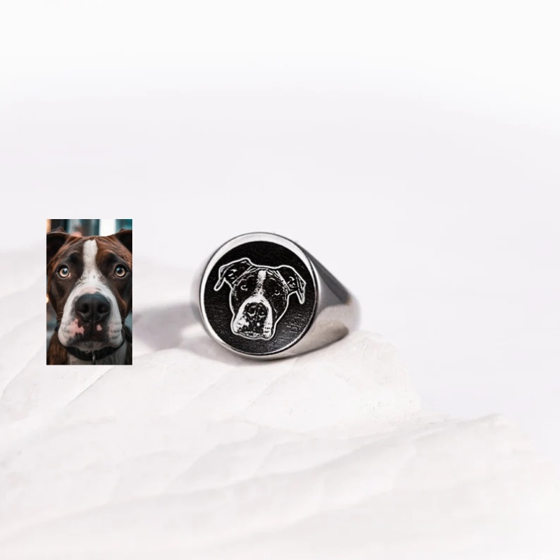 Anillo de sello con foto graba - Signet Ring Men reseña y precio