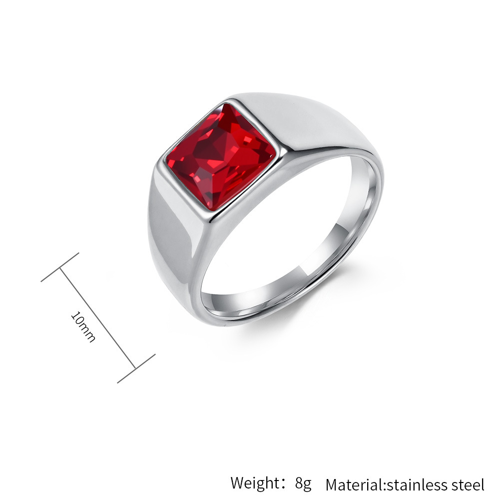 Anillo de sello de gema cuadra - Signet Ring Men reseña y precio