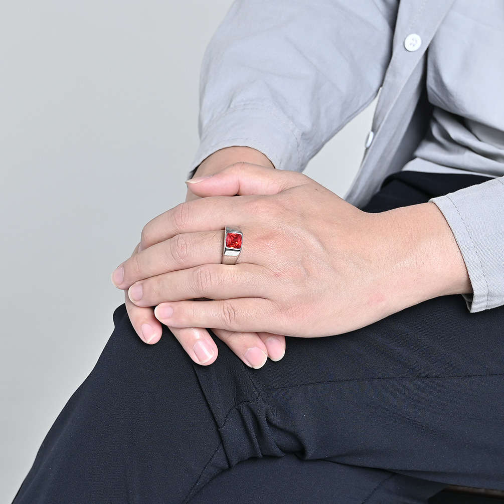 Anillo de sello de gema cuadra - Signet Ring Men reseña y precio