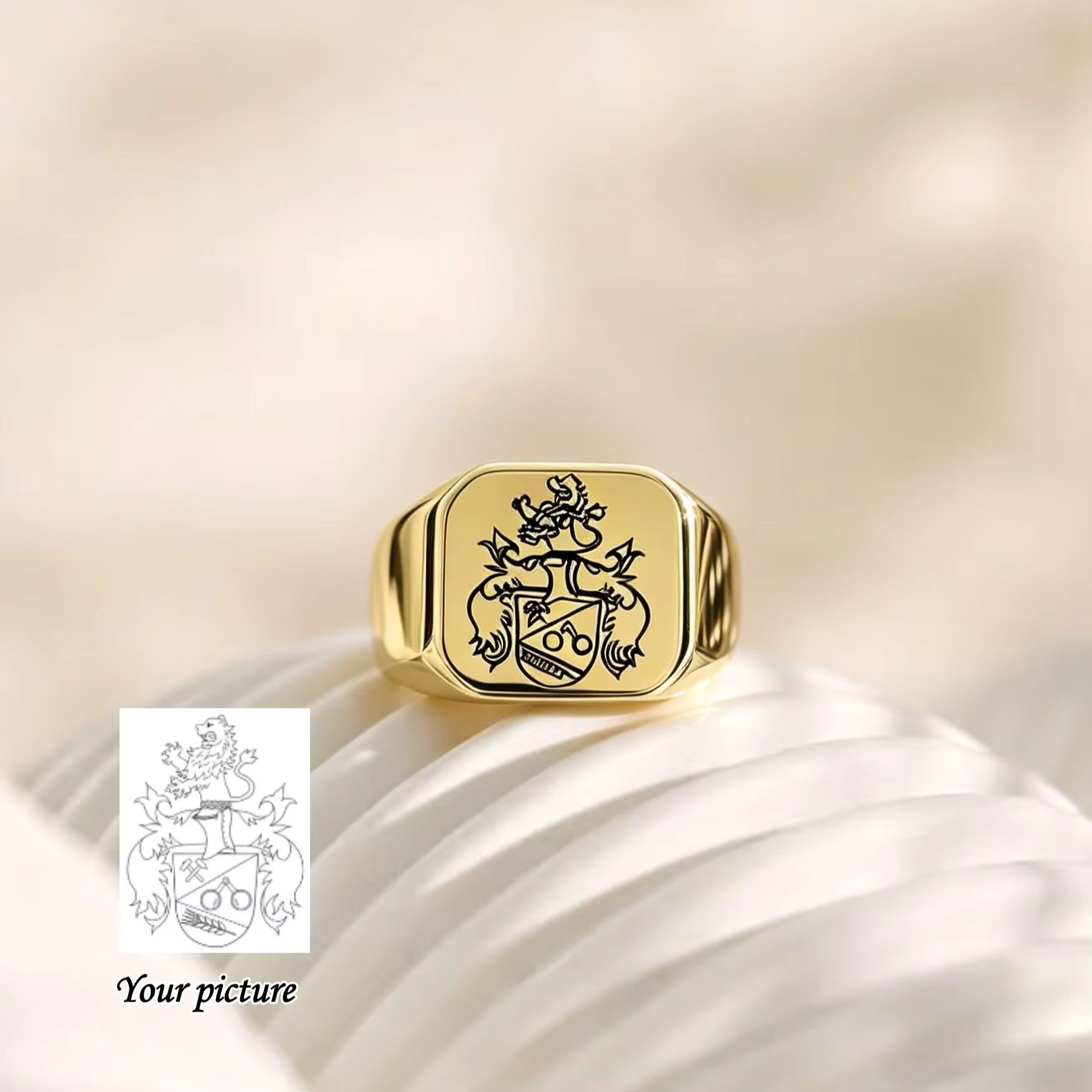 Anillo de Sello Personalizado  - Signet Ring Men reseña y precio