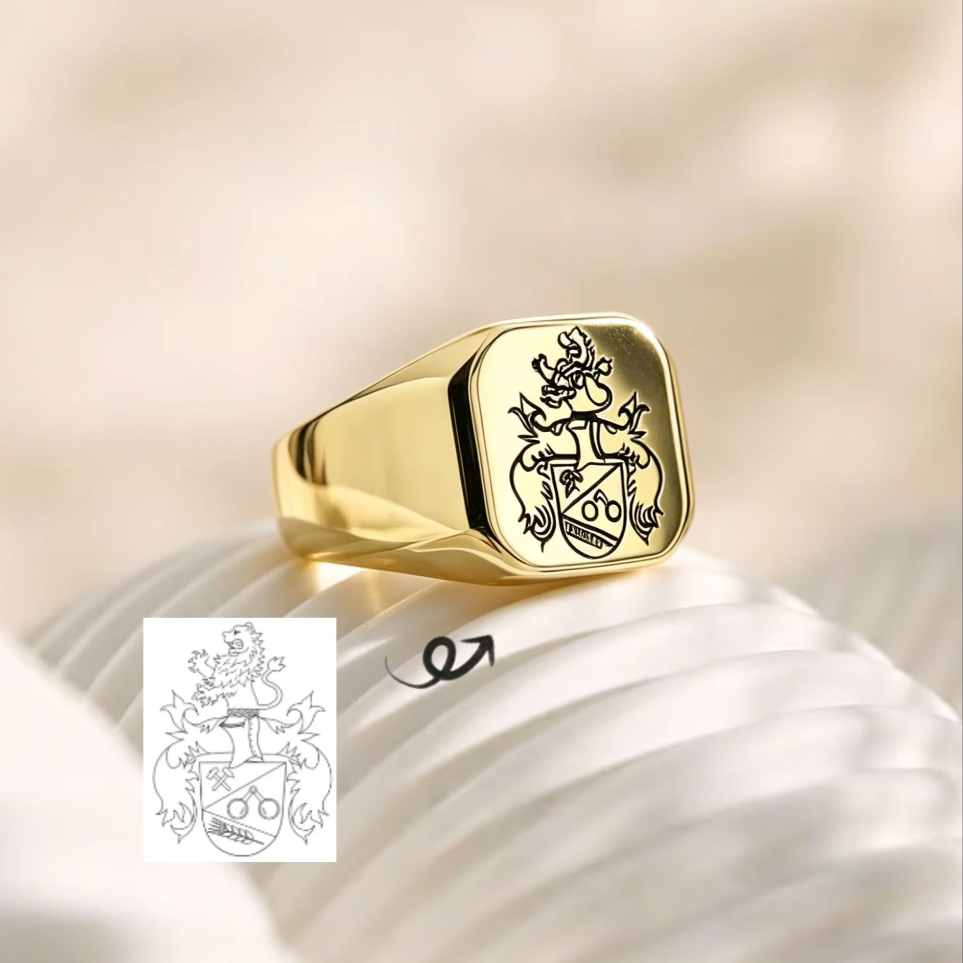 Anillo de Sello Personalizado  - Signet Ring Men reseña y precio