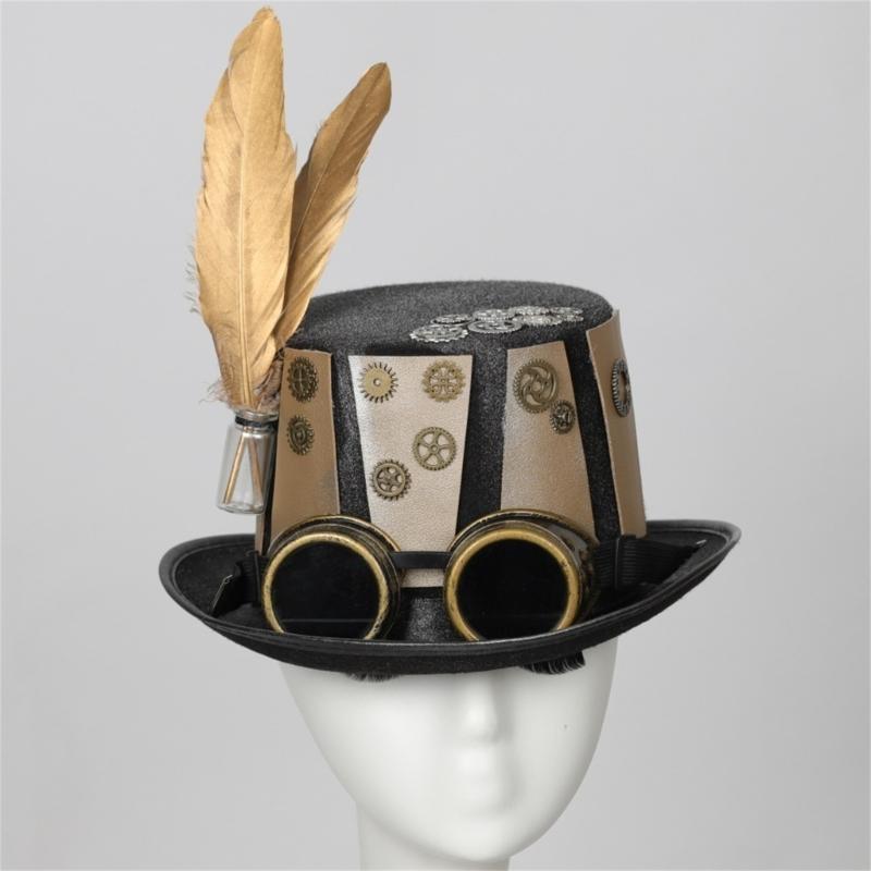 652F Gold Gear Top Hat Tocado  - Men'S Victorian Accessories reseña y precio