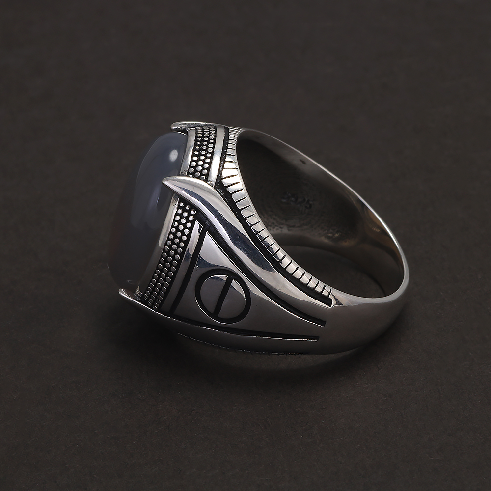 Anillo de plata de ley S925 co - Signet Ring Men reseña y precio