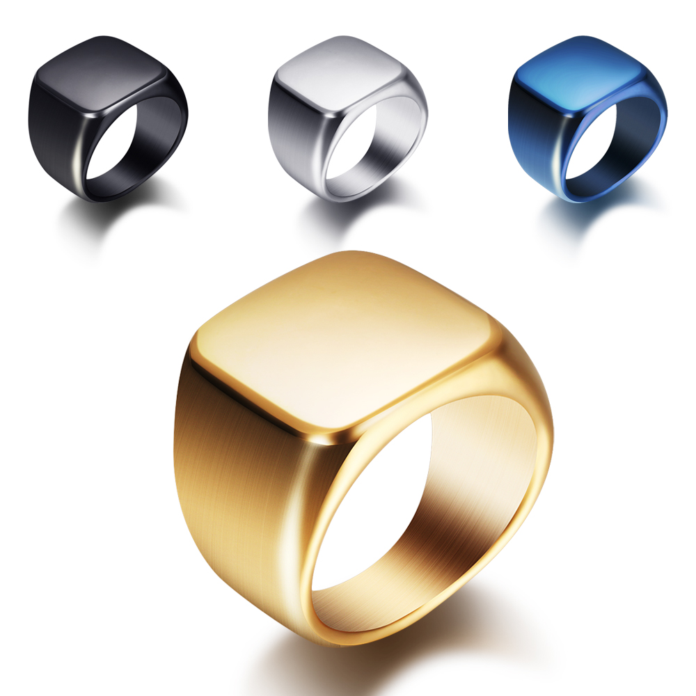 Anillo de plata/oro/negro/azul - Signet Ring Men reseña y precio