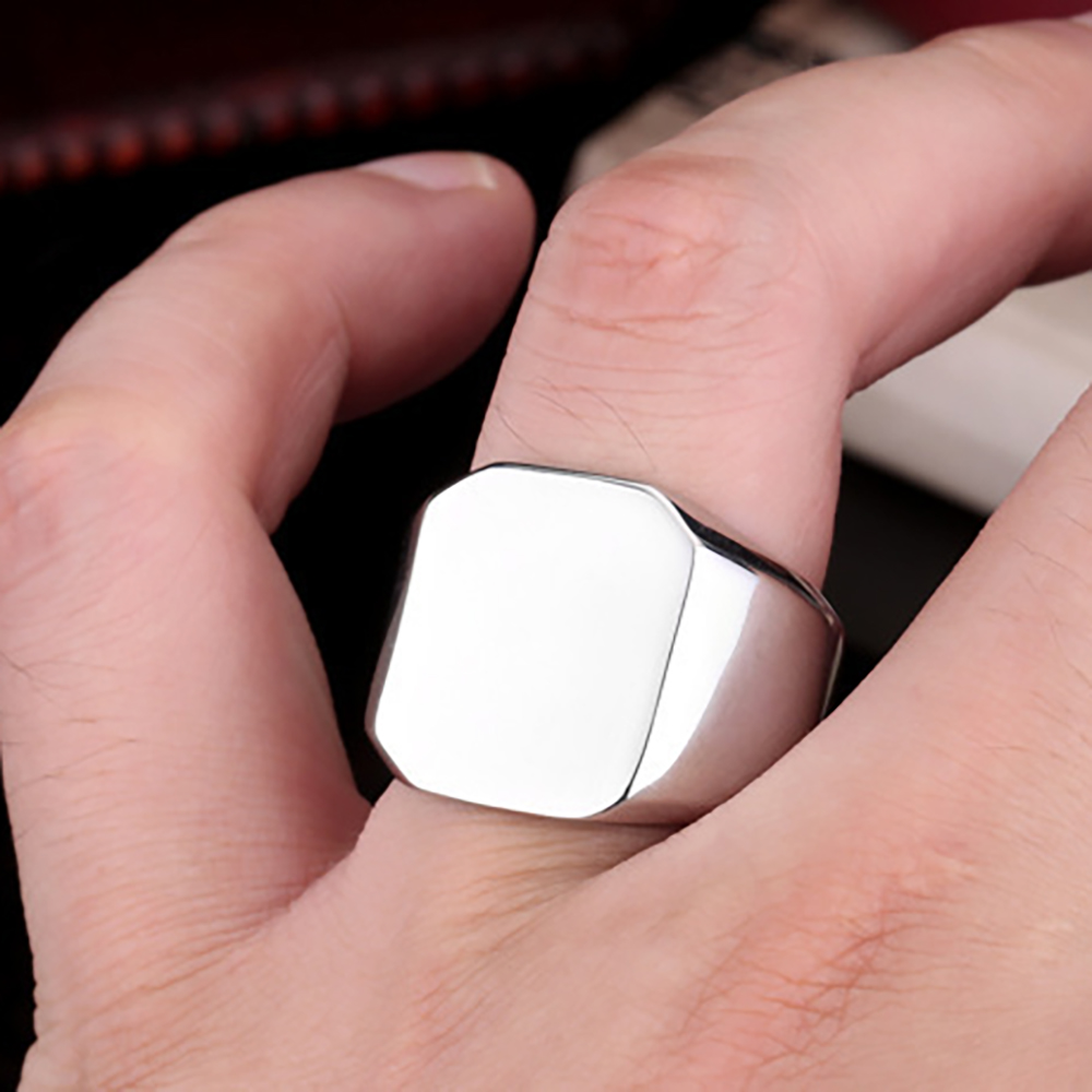 Anillo de plata/oro/negro/azul - Signet Ring Men reseña y precio