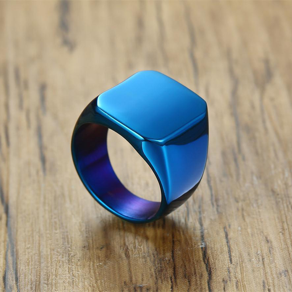 Anillo de plata/oro/negro/azul - Signet Ring Men reseña y precio