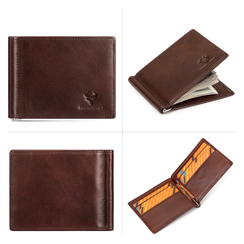 Cartera delgada de cuero genui - Money Clip Slim reseña y precio
