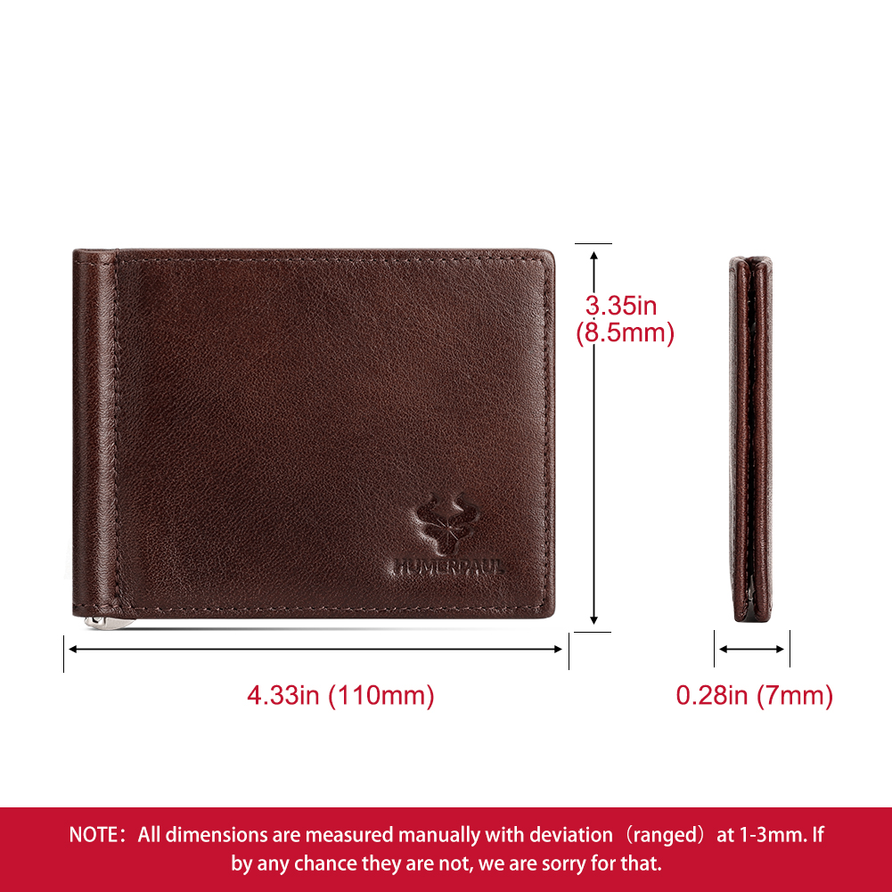 Cartera delgada de cuero genui - Money Clip Slim reseña y precio