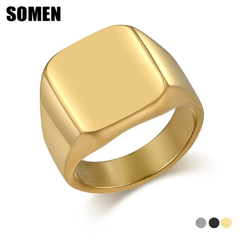 Anillo cuadrado de carburo de  - Signet Ring Men reseña y precio