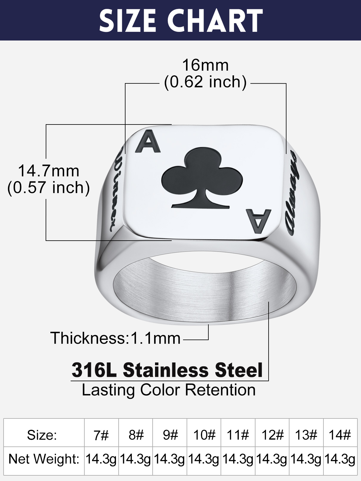 Anillos de tarjetas de póker d - Signet Ring Men reseña y precio