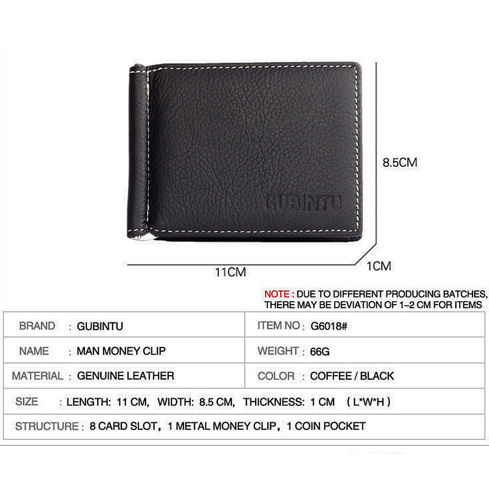 Mini billeteras de cuero genui - Money Clip Slim reseña y precio