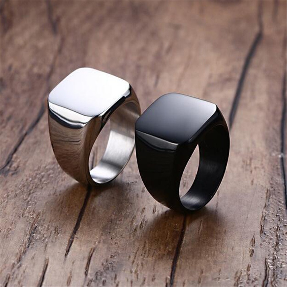 Anillos de acero inoxidable li - Signet Ring Men reseña y precio