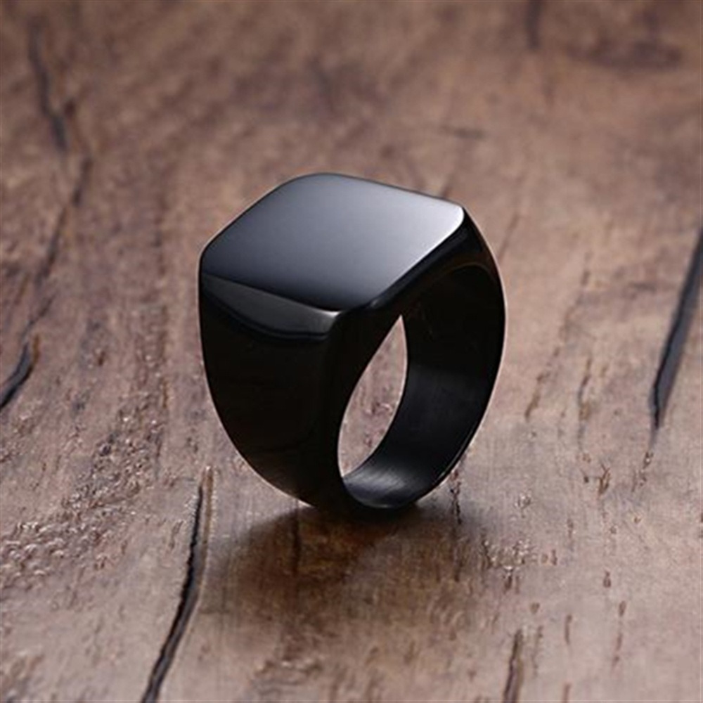 Anillos de acero inoxidable li - Signet Ring Men reseña y precio
