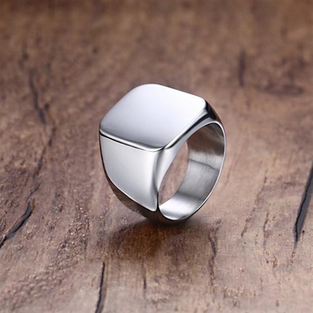 Anillos de acero inoxidable li - Signet Ring Men reseña y precio
