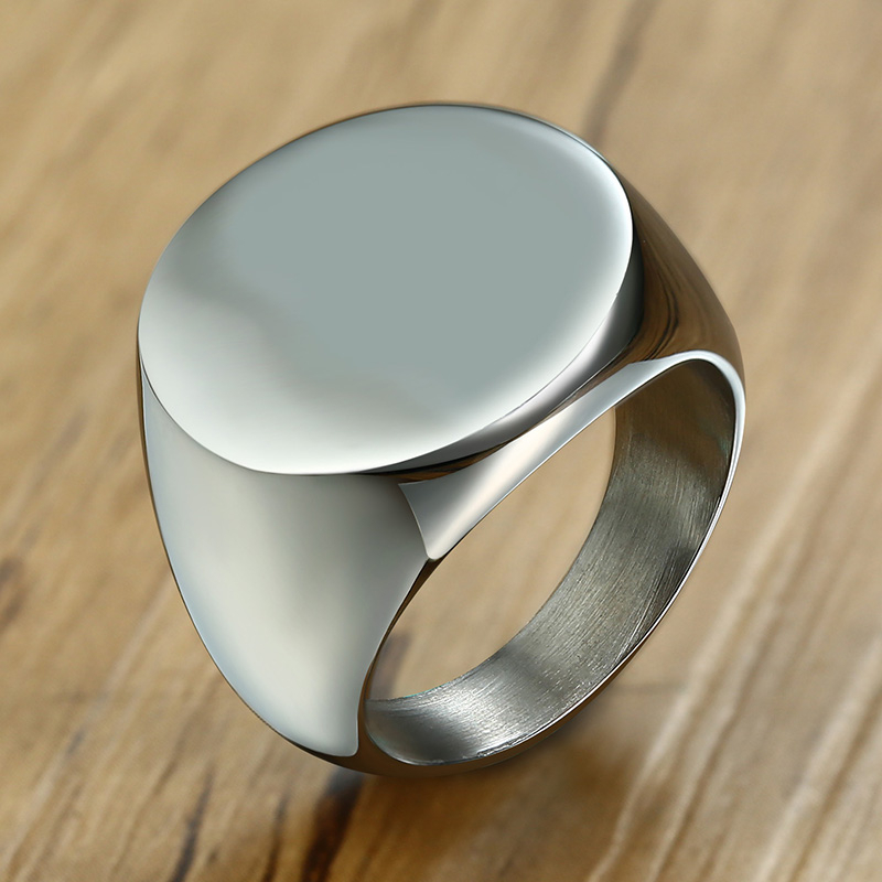 Vnox-Anillo de sello inicial c - Signet Ring Men reseña y precio